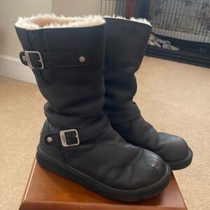 UGG leather black boots.  Size 8.  Classic tall. Gently used.